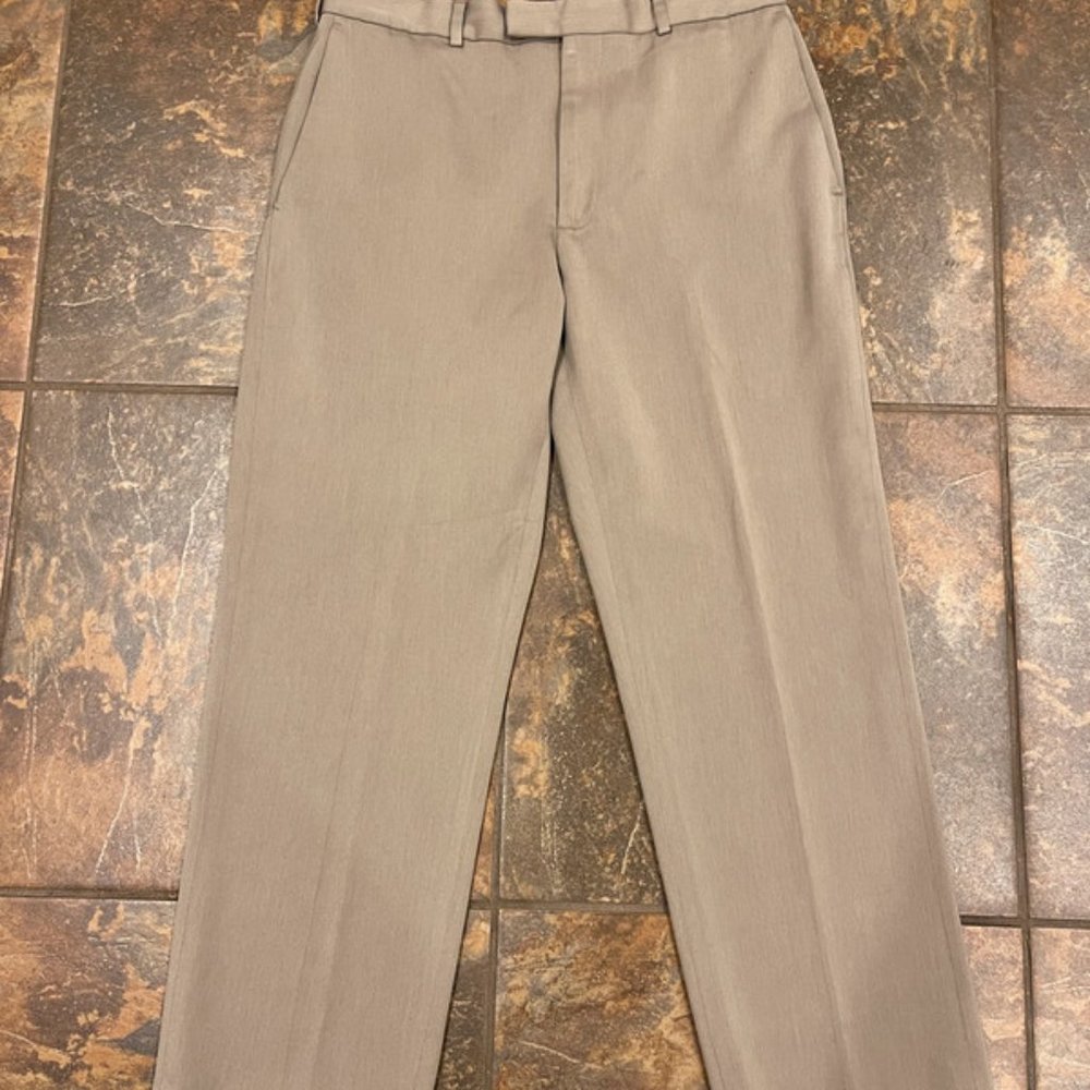 Taupe Khaki flat front dress slacks pants for men